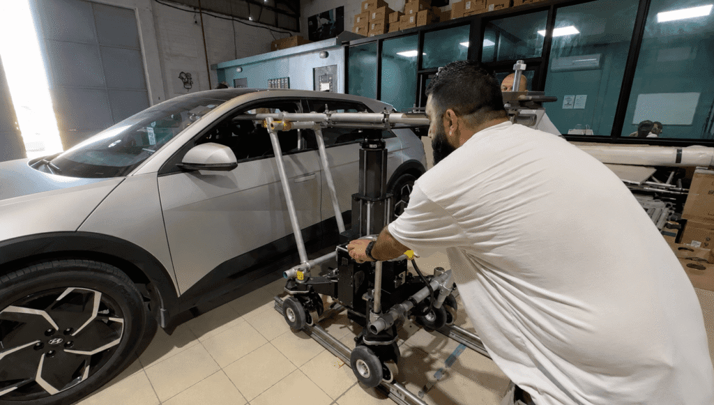 Automotive production car rig setup