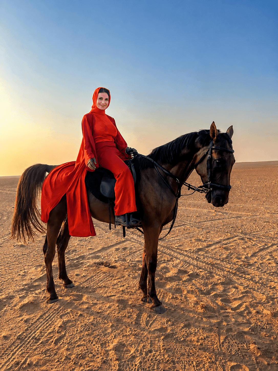Horse rider filmed in the desert for an Arista Properties production