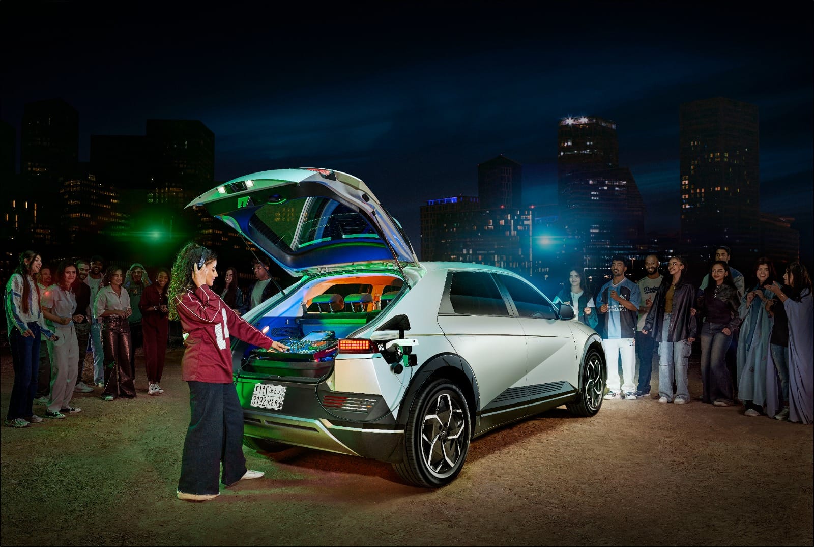 Hyundai IONIQ 5 automotive campaign key visual photographed in Saudi Arabia