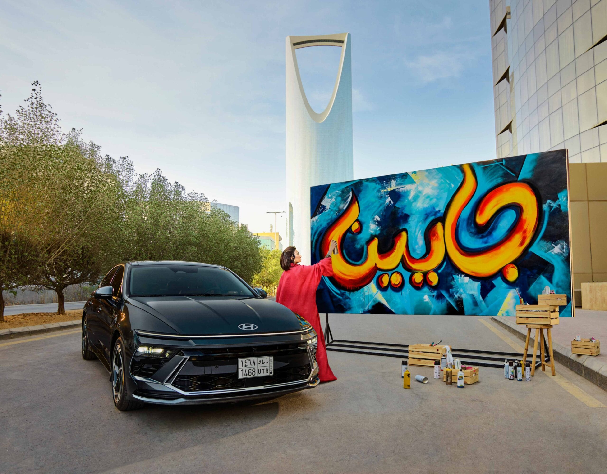 Hyundai Sonata automotive campaign key visual photographed in Riyadh, Saudi Arabia