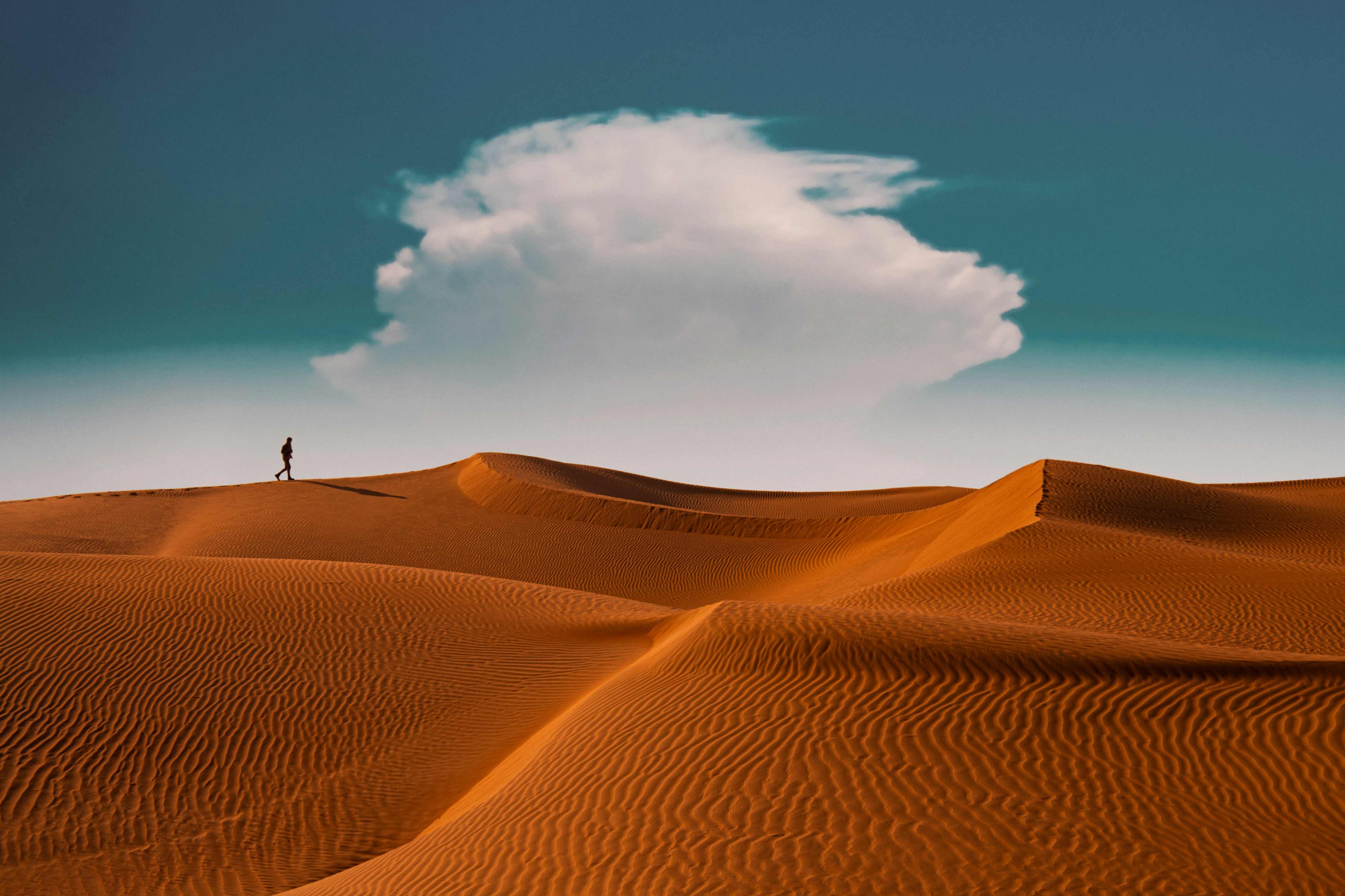 Six Senses luxury campaign featuring a sculptural setting within a desert landscape